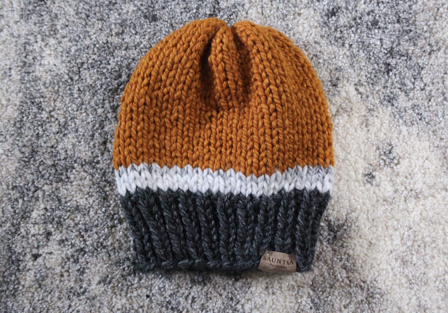 Tricolor Slouchy Knit Beanie